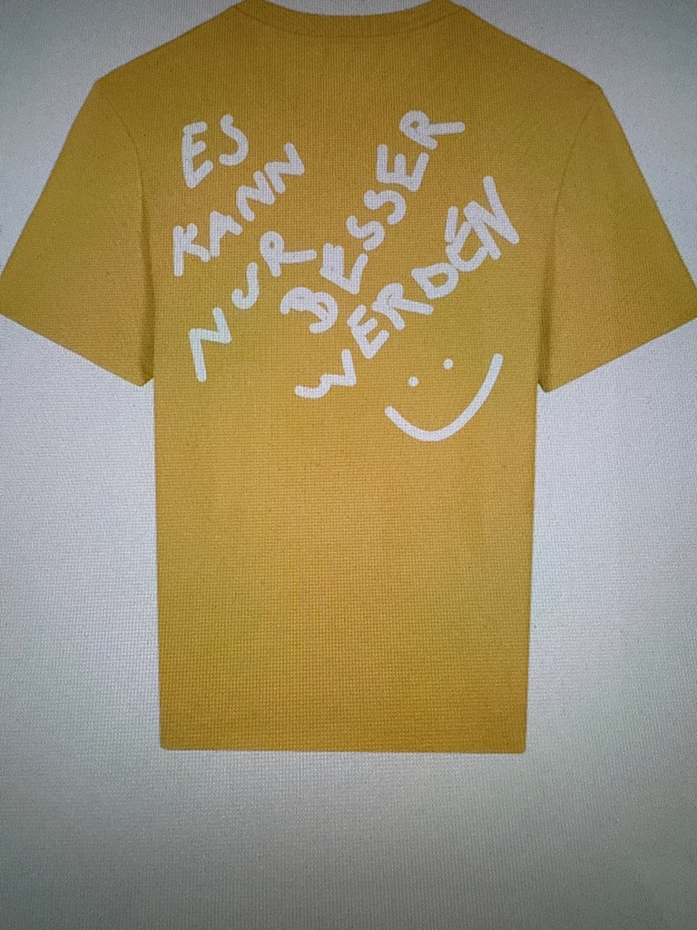 Das Wetter-Shirt »Es kann nur besser werden« Yellow, Druckfarbe weiß