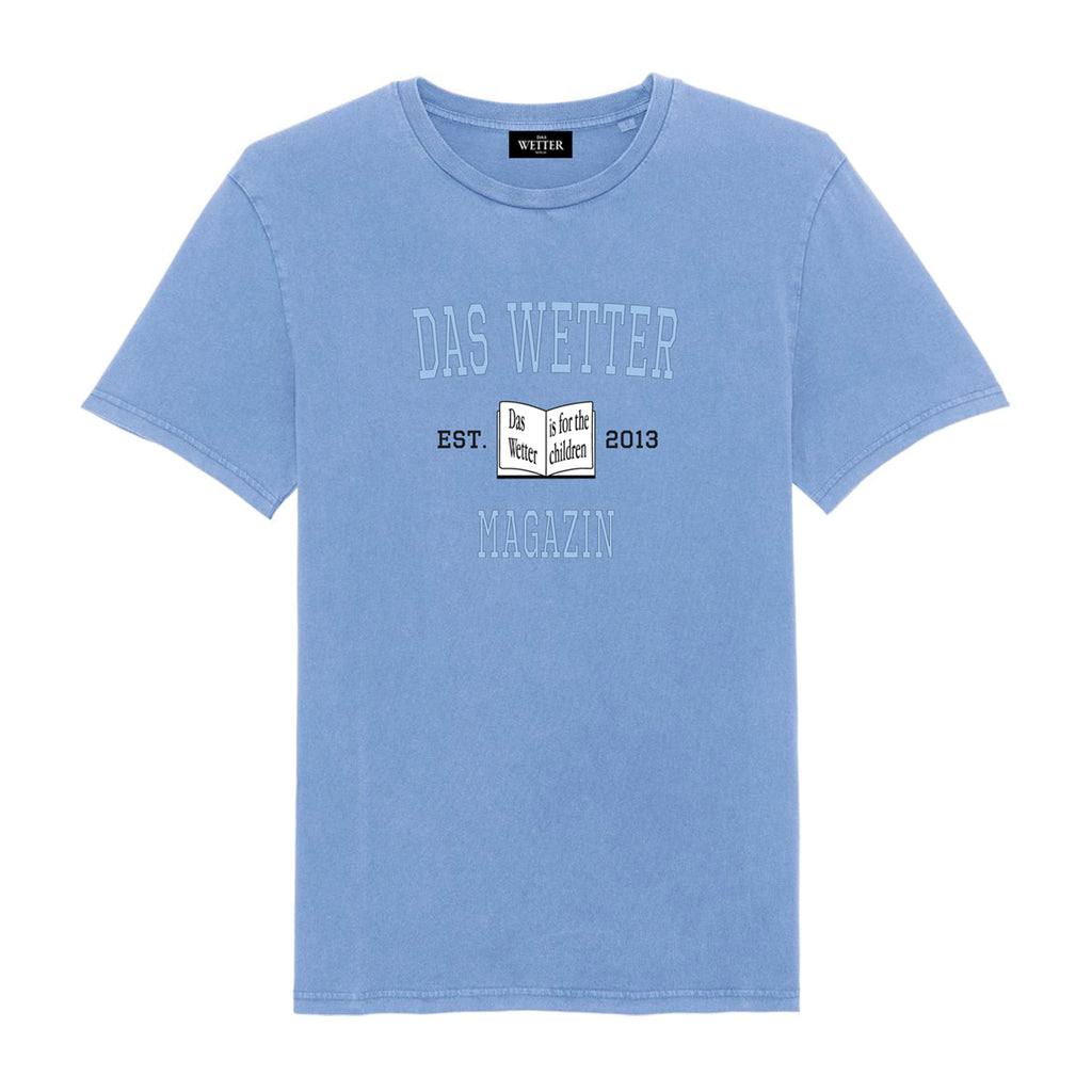 Das Wetter-Shirt »Schule« (Babyblau/ Garment Dyed)