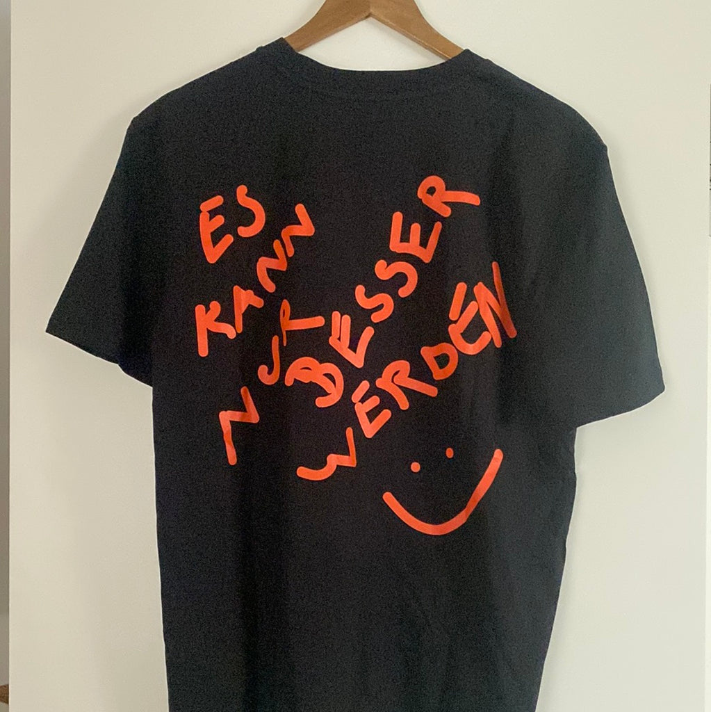 Das Wetter-Shirt »Es kann nur besser werden« (Schwarz & Orange)