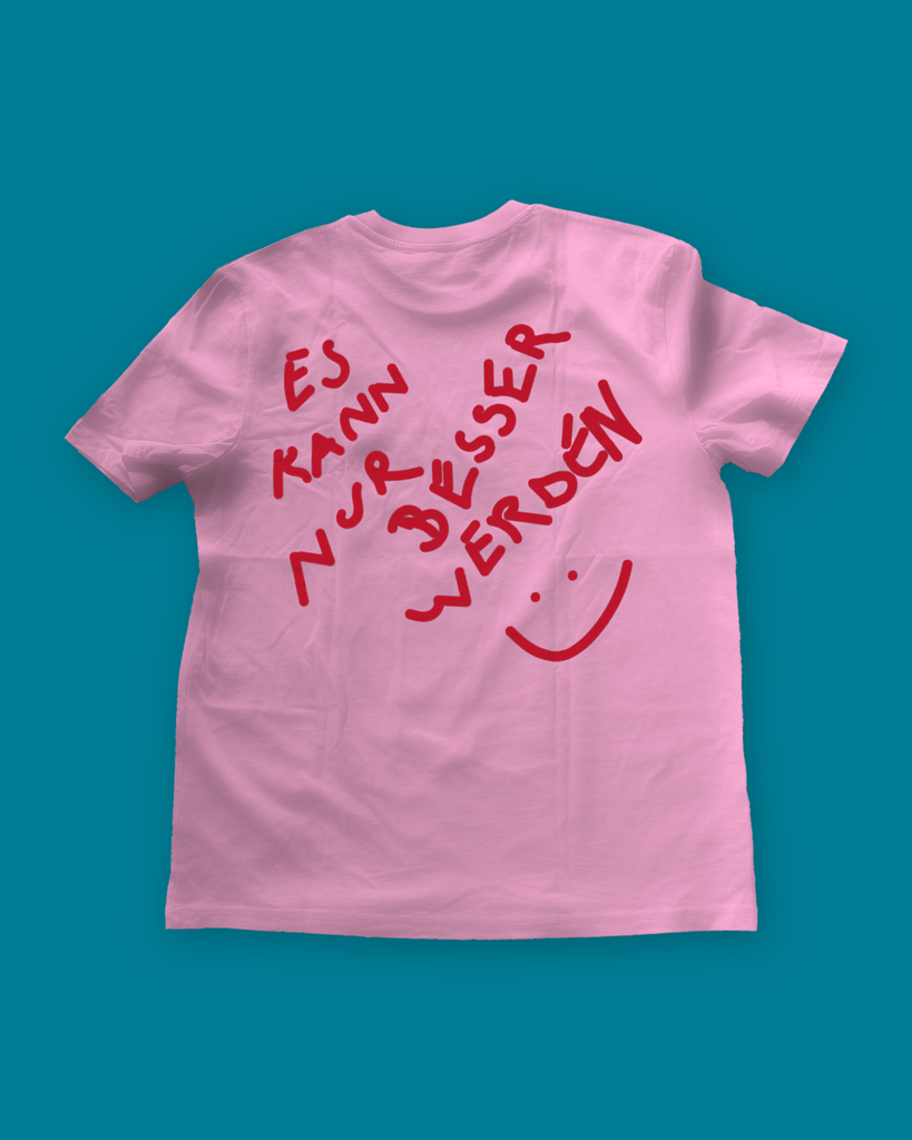 Das Wetter-Shirt »Es kann nur besser werden« (Pink/ Rot)