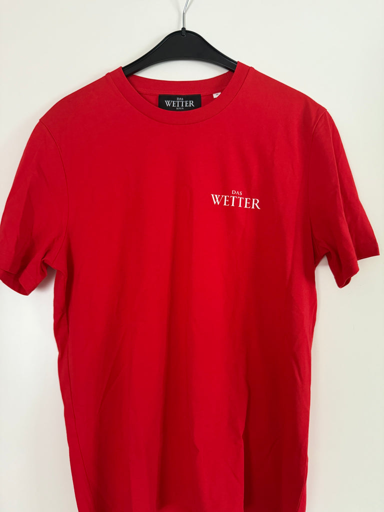 Das Wetter-Shirt »Es kann nur besser werden« in rot, Druck in weiß