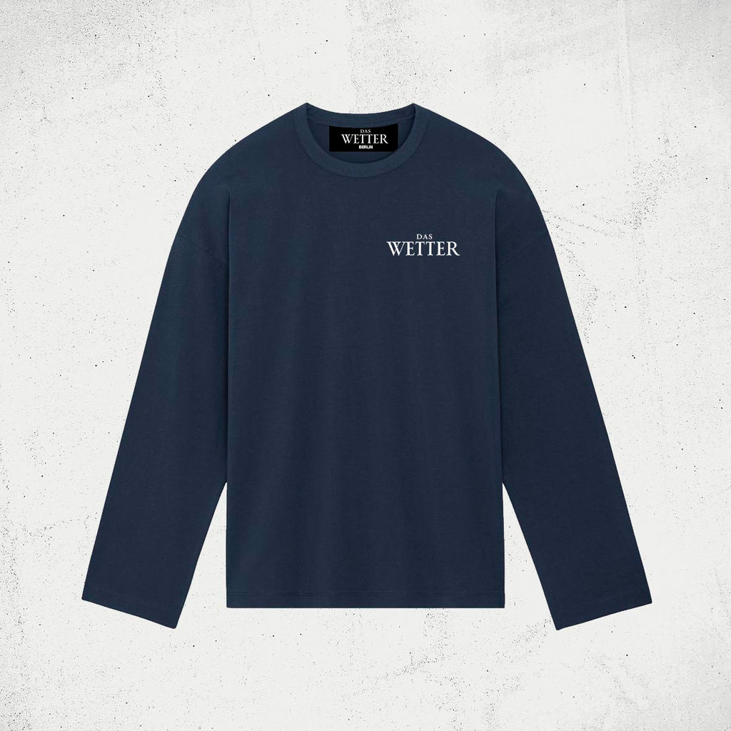 Das Wetter-Longsleeve „Es kann nur besser werden“ (Blau)